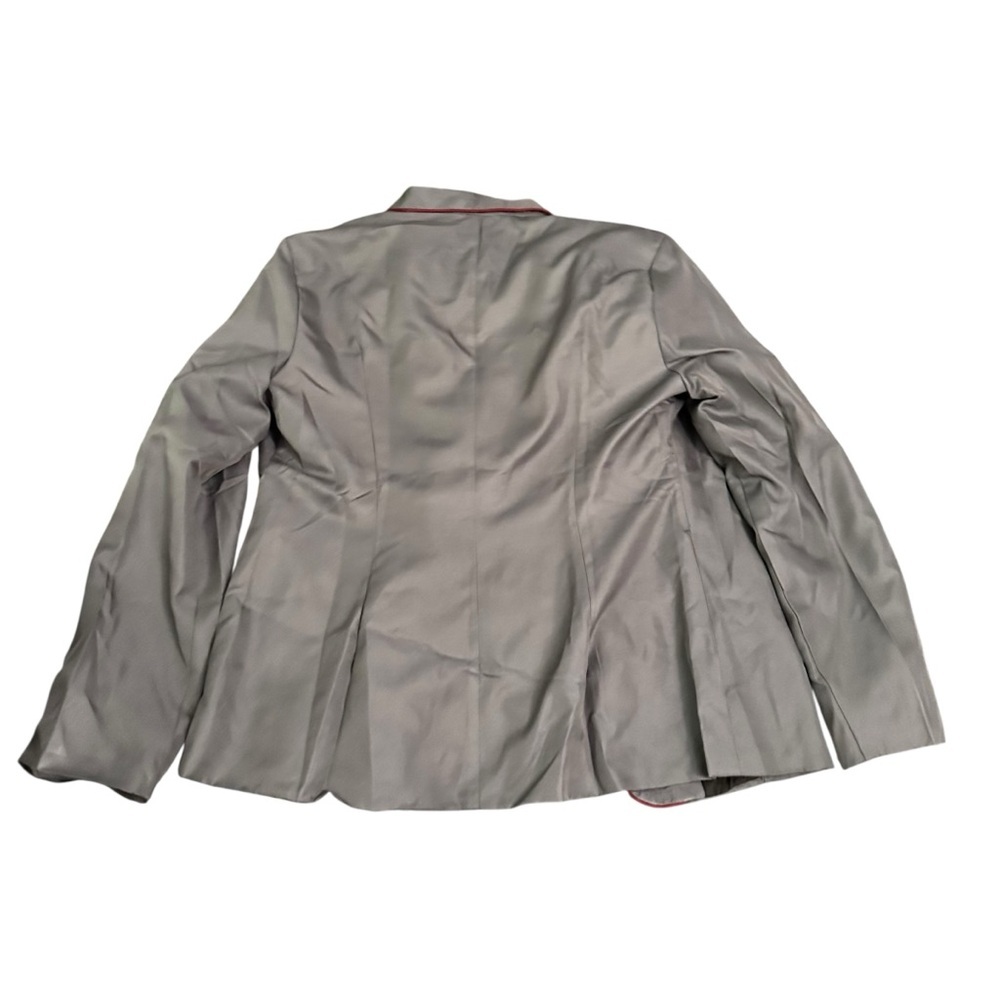 Navy Schoolgirl Blazer & Pleated Skirt Set with Burgundy Trim - Picture 4 of 5